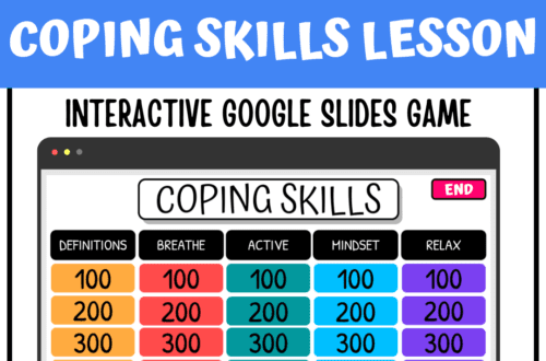 Jeopardy Coping Skills SEL lesson